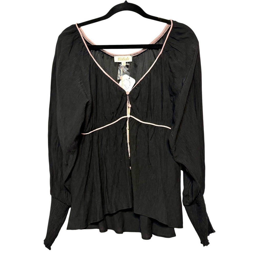 NWT Dark Coquette Babydoll Top Women Size Large Whimsigoth Romantic Soft Grunge